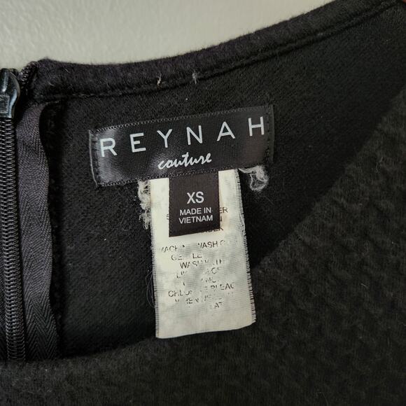 Reynah Couture Black Textured Sleeveless A Line Dress - Picture 4 of 5